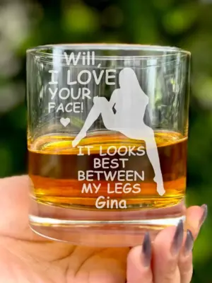 Personalized Sexy Engraved Whiskey, Beer, or Wine Glass – Funny Gift for Husband, Boyfriend – Anniversary, Couples Barware, Naughty Gift