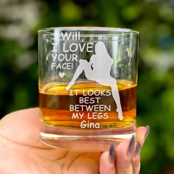 Personalized Sexy Engraved Whiskey, Beer, or Wine Glass – Funny Gift for Husband, Boyfriend – Anniversary, Couples Barware, Naughty Gift