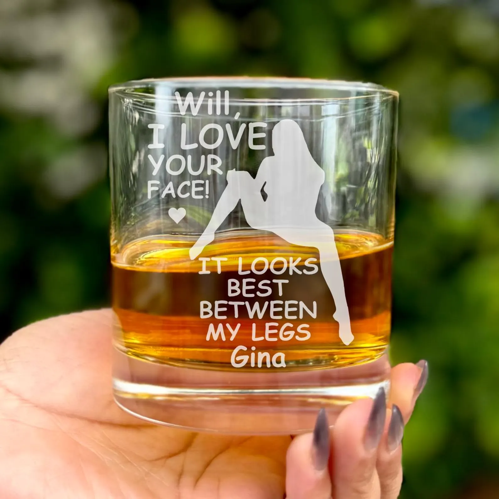 Personalized Sexy Engraved Whiskey, Beer, or Wine Glass – Funny Gift for Husband, Boyfriend – Anniversary, Couples Barware, Naughty Gift