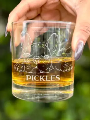 Custom French Bulldog Engraved Whiskey, Beer, or Wine Glass | Personalized Dog Memorial Gift | Dog Mom & Dad Gift | Pet Lover Keepsake