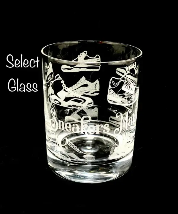 SNEAKERS Glass Gift ENGRAVED Old Fashioned Glass Sports Shoes Sneakers Glass Gift for Him Glass Gift Engraved for Her