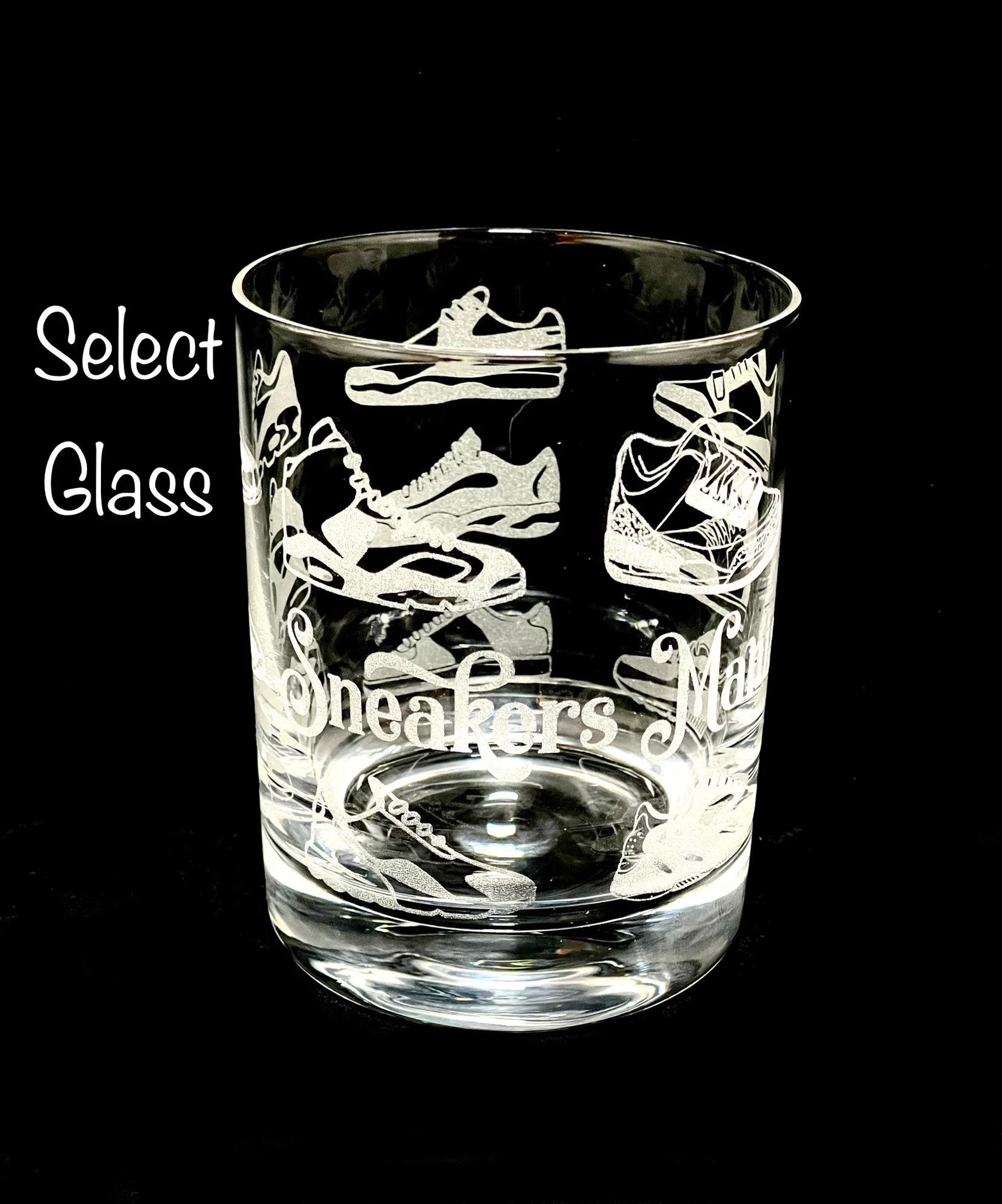 SNEAKERS Glass Gift ENGRAVED Old Fashioned Glass Sports Shoes Sneakers Glass Gift for Him Glass Gift Engraved for Her