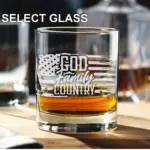Custom Engraved Army Whiskey Glass | Personalized Military Gift for Dad, Veteran, Father’s Day, Retirement | Beer, Wine, Rocks Glass Gift
