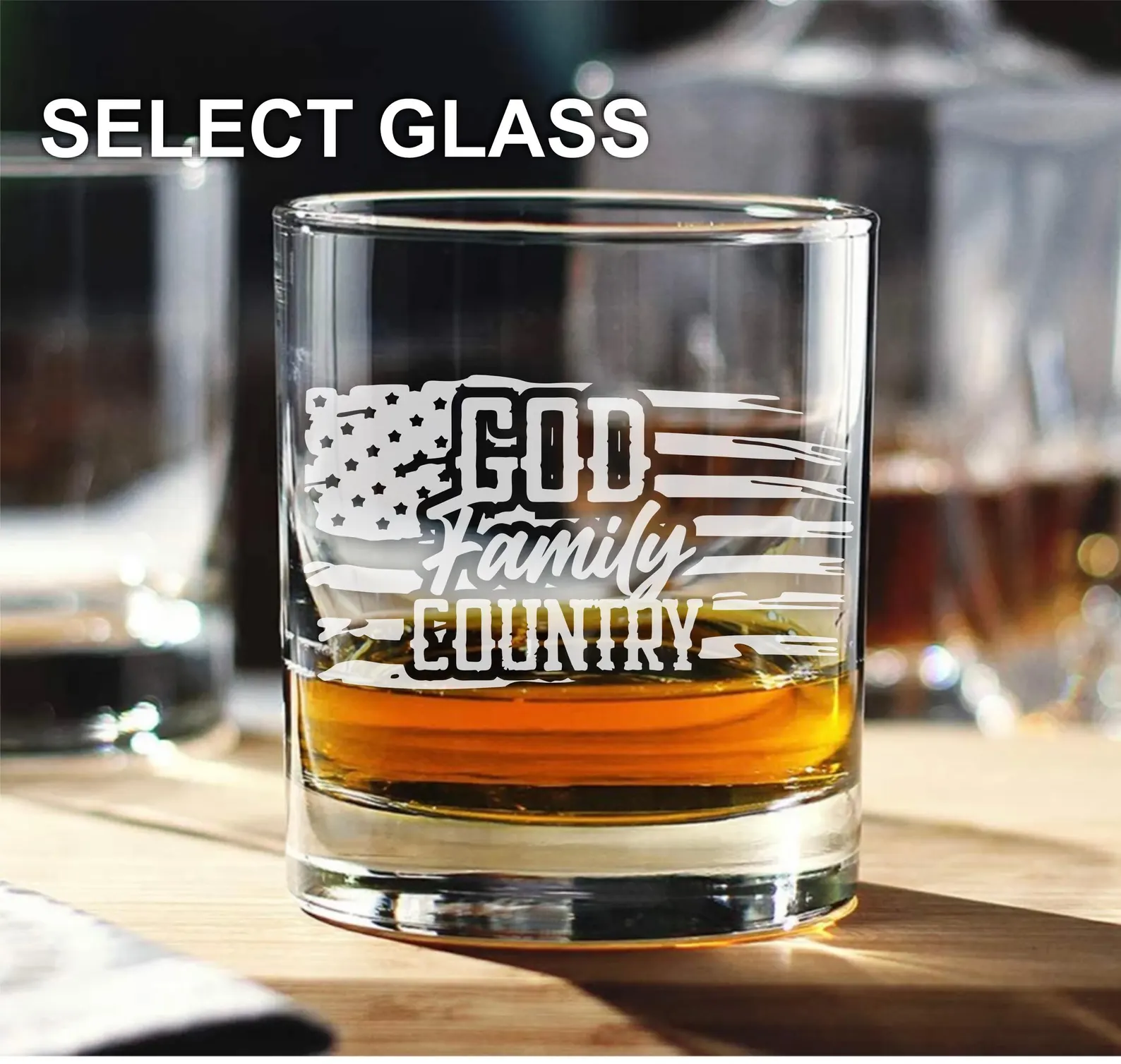 Custom Engraved Army Whiskey Glass | Personalized Military Gift for Dad, Veteran, Father’s Day, Retirement | Beer, Wine, Rocks Glass Gift