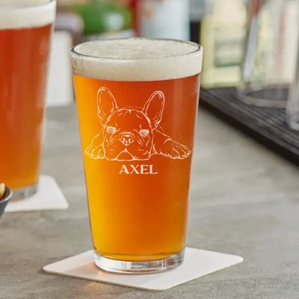Custom French Bulldog Engraved Whiskey, Beer, or Wine Glass | Personalized Dog Memorial Gift | Dog Mom & Dad Gift | Pet Lover Keepsake - Image 2