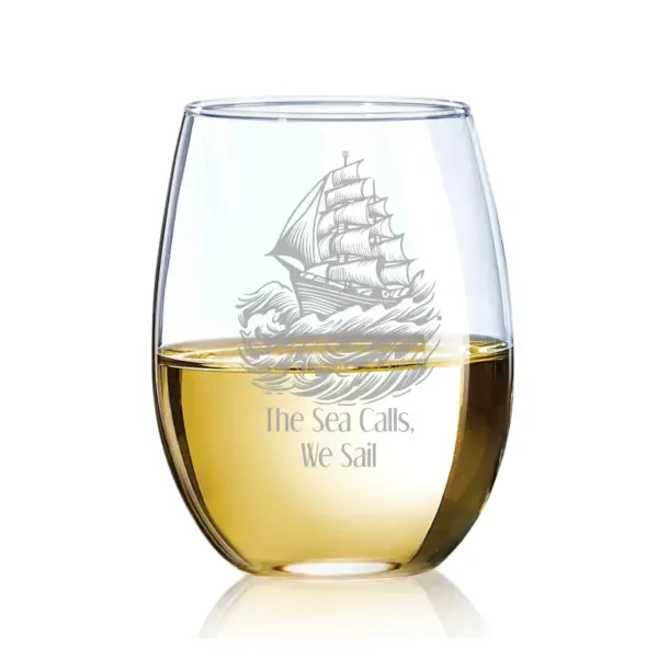 Personalized Nautical Ship Glass - Engraved Whiskey, Wine, Beer Glass - Custom Pirate Captain Sailor Gift, Old Fashioned Marine Barware - Image 2