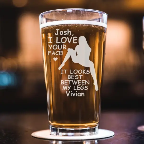 Personalized Sexy Engraved Whiskey, Beer, or Wine Glass – Funny Gift for Husband, Boyfriend – Anniversary, Couples Barware, Naughty Gift - Image 2
