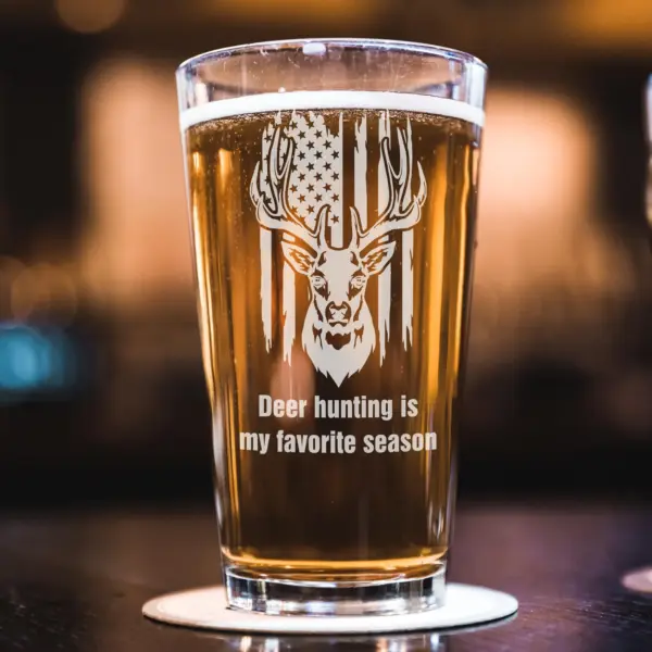 Personalized Engraved Hunting Glass Custom Whiskey, Wine, Beer Glass, Gift for Hunters, Outdoorsmen, Best Dad, Grandpa, or Father's Day Gift - Image 2