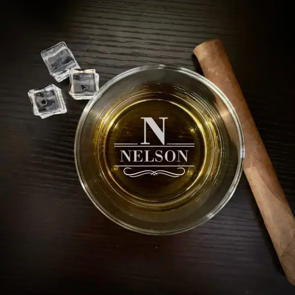 Personalized Whiskey Glass Bottom or Side Engraving Custom Monogram Gift for Him Engraved Glass for Dad Veteran Gift Father's Day Gift - Image 2