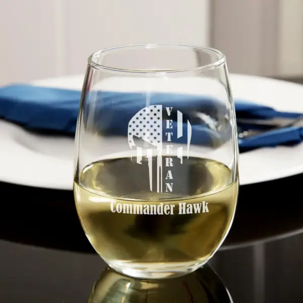 Proud Veteran Gift Engraved Military Whiskey Glass Personalized Army Beer Pint Veteran Gift Wine Glass Custom Gift For Partner - Image 3