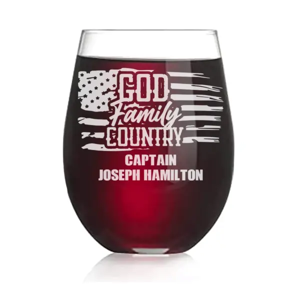 Custom Engraved Army Whiskey Glass | Personalized Military Gift for Dad, Veteran, Father’s Day, Retirement | Beer, Wine, Rocks Glass Gift - Image 3