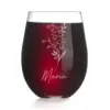 Custom Birth Flower Wine Glass Engraved Mother's Day Gift Bridesmaid Proposal Personalized Gift for Mom Floral Personalized Glass for Her - Image 3