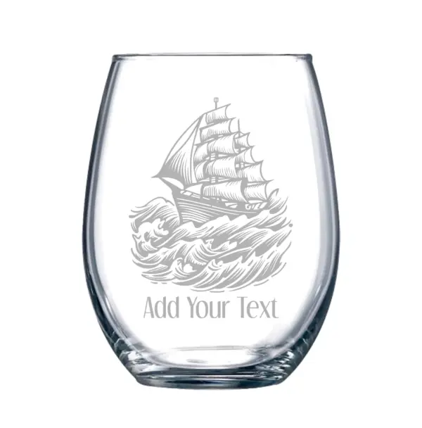 Personalized Nautical Ship Glass - Engraved Whiskey, Wine, Beer Glass - Custom Pirate Captain Sailor Gift, Old Fashioned Marine Barware - Image 4