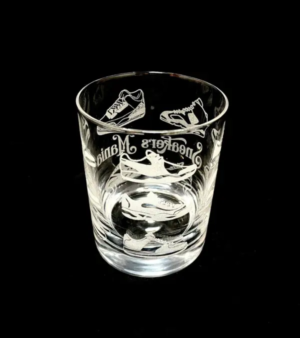 SNEAKERS Glass Gift ENGRAVED Old Fashioned Glass Sports Shoes Sneakers Glass Gift for Him Glass Gift Engraved for Her - Image 6