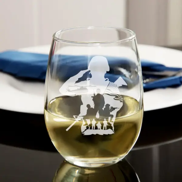 Soldier Veteran Gift Engraved Military Whiskey Glass Personalized Army Beer Pint Proud Veteran Gift for Dad Custom Father's Day Gift - Image 3