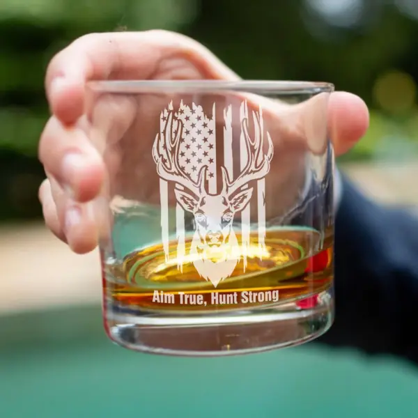 Personalized Engraved Hunting Glass Custom Whiskey, Wine, Beer Glass, Gift for Hunters, Outdoorsmen, Best Dad, Grandpa, or Father's Day Gift - Image 4