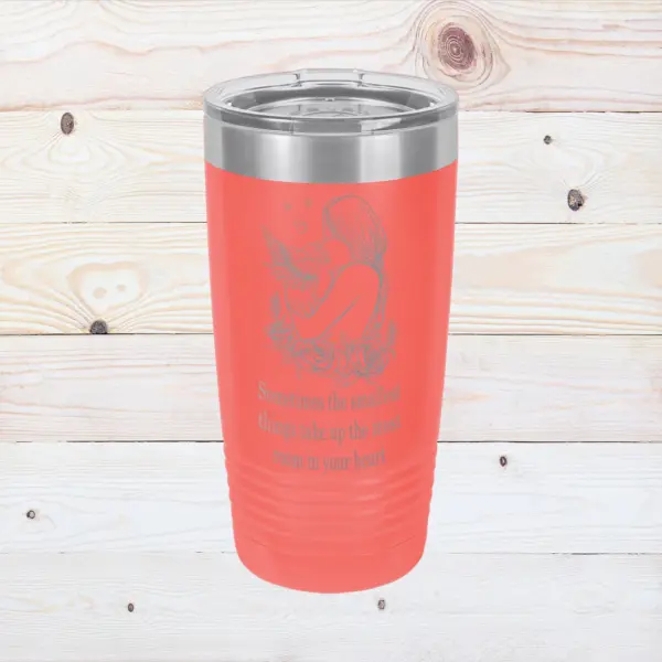 Mother Holding Angel Baby Engraved 20 oz Tumbler Floral Gift for Mom Custom Newborn Tumbler Gift Personalized Mother Gift from Family - Image 5