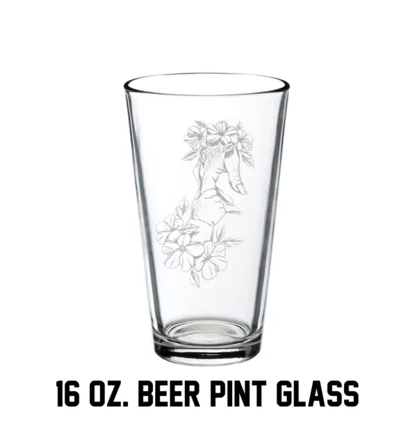 Mother and Child Engraved Glass Gift Custom Floral Child Hand Holding Mom Hand Glass Personalized Mother's Day Glass Gift for Mom - Image 4