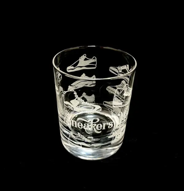 SNEAKERS Glass Gift ENGRAVED Old Fashioned Glass Sports Shoes Sneakers Glass Gift for Him Glass Gift Engraved for Her - Image 4