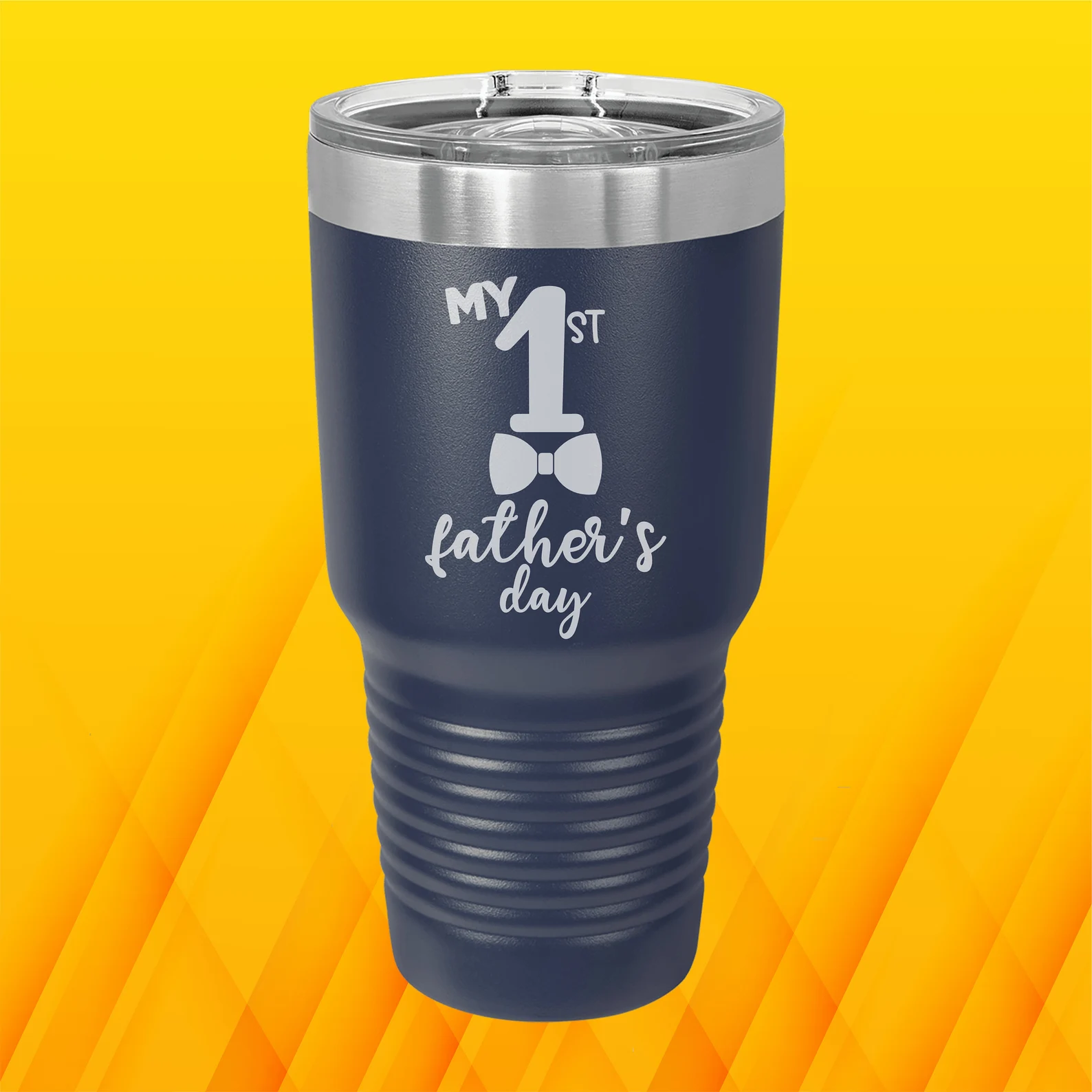 First Fathers Day Boy Personalized Engraved Tumbler One Year Daddy Gift for Him Father’s Day 30 oz Insulated Tumbler Custom Dad Baby Gift
