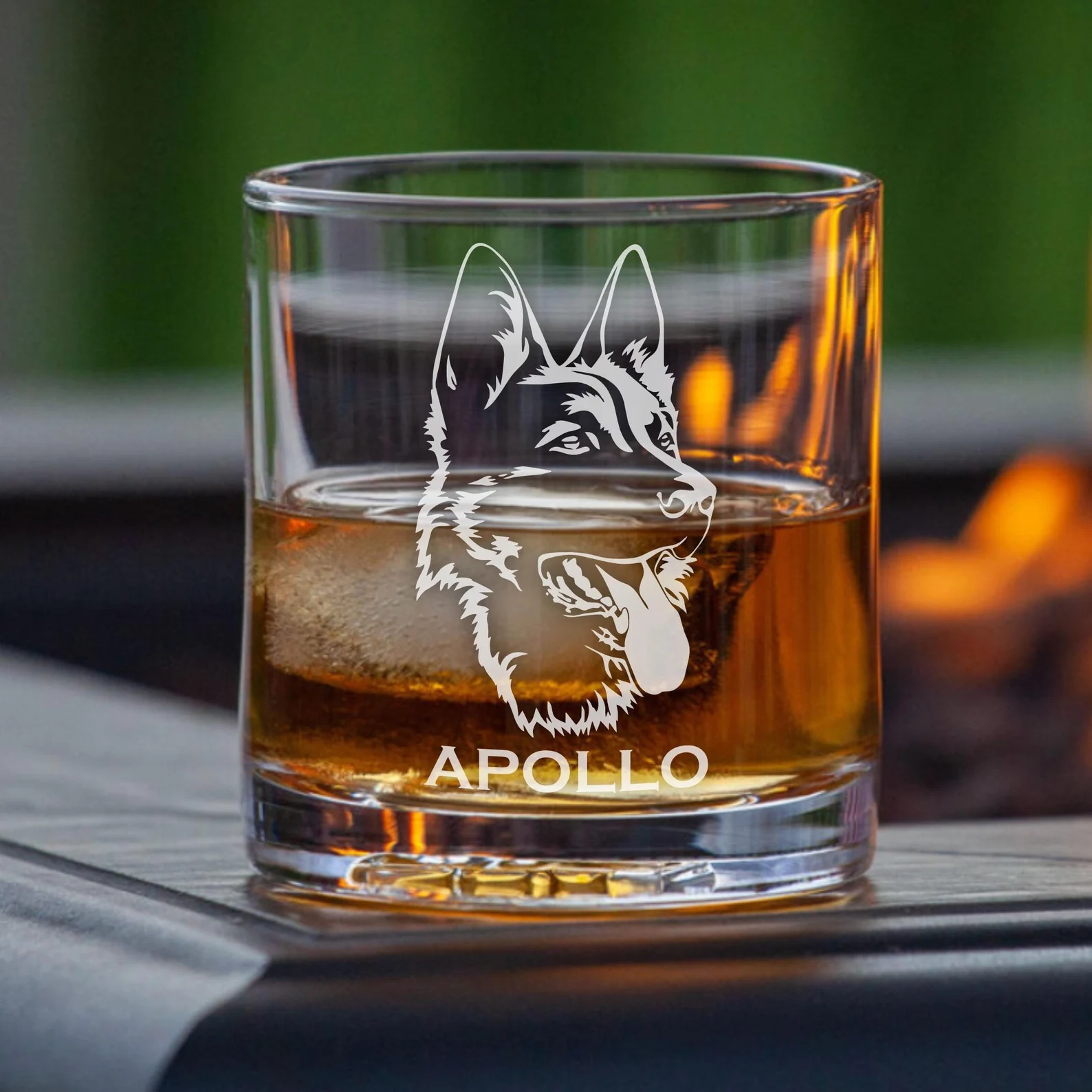 Personalized German Shepherd Dog Engraved Glass – Custom Whiskey, Wine, or Beer Glass – Etched Pet Memorial or Birthday Gift, Dog Lover Gift