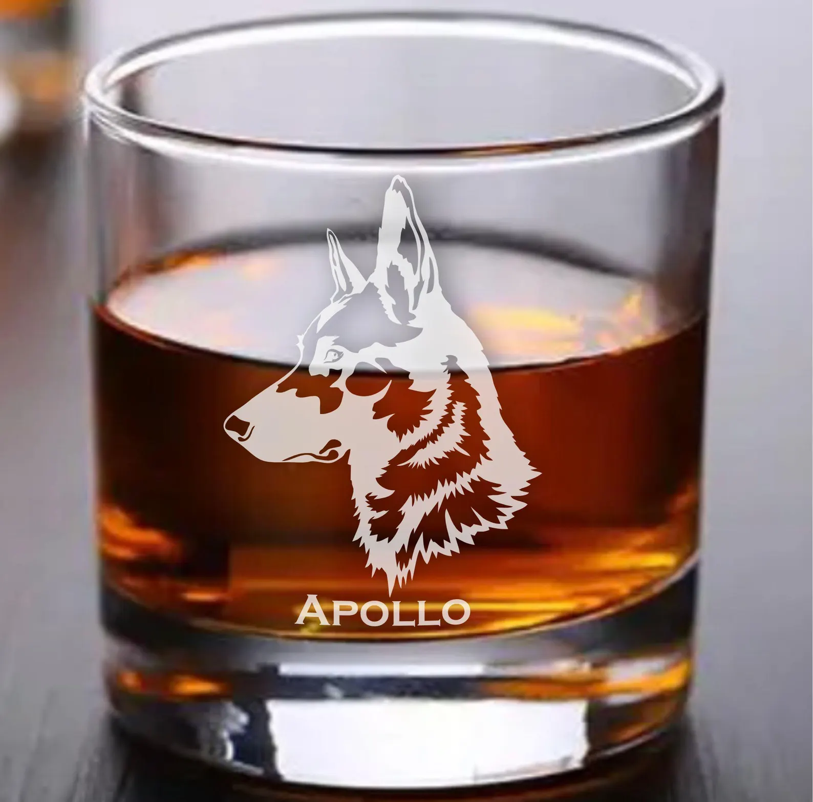 Belgium MALINOIS Dog Face and Name ENGRAVED on a Glassware of your choice, Dog Lover, Dog Personalized, New Pet, Wine, Beer, Etched
