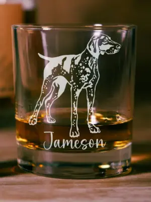 Personalized Engraved German Pointer Dog Whiskey, Wine, or Beer Glass – Custom Gift for Dog Lovers, Hunters, Pet Owners, Dog Dad, Dog Mom