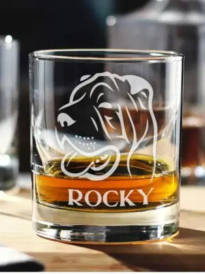Personalized SHAR Pei Dog Engraved Whiskey, Wine, or Beer Glass | Custom Dog Memorial Gift | Dog Mom or Dad Gift | Favorite Puppy Keepsake
