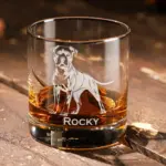 Personalized Pitbull Engraved Glass - Custom Whiskey, Wine, or Beer Glass- Dog Lover Gift, Pet Memorial, Animal Lover, Housewarming, Dog Mom