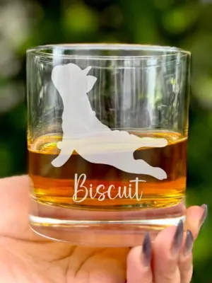 Custom Engraved French Bulldog Whiskey, Beer, or Wine Glass | Personalized Dog Memorial Gift | Pet Lover Keepsake | Dog Mom & Dad Glass Gift