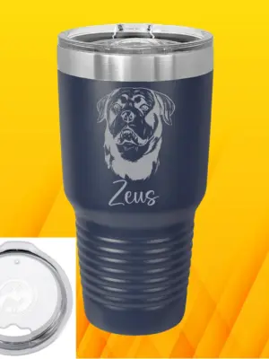 Custom Engraved Dog Tumbler - Dog Breed Selection - Personalized 30 oz Tumbler - Dog Mom/Dad Gift - Pet Memorial Gift - Pet Lover Gift