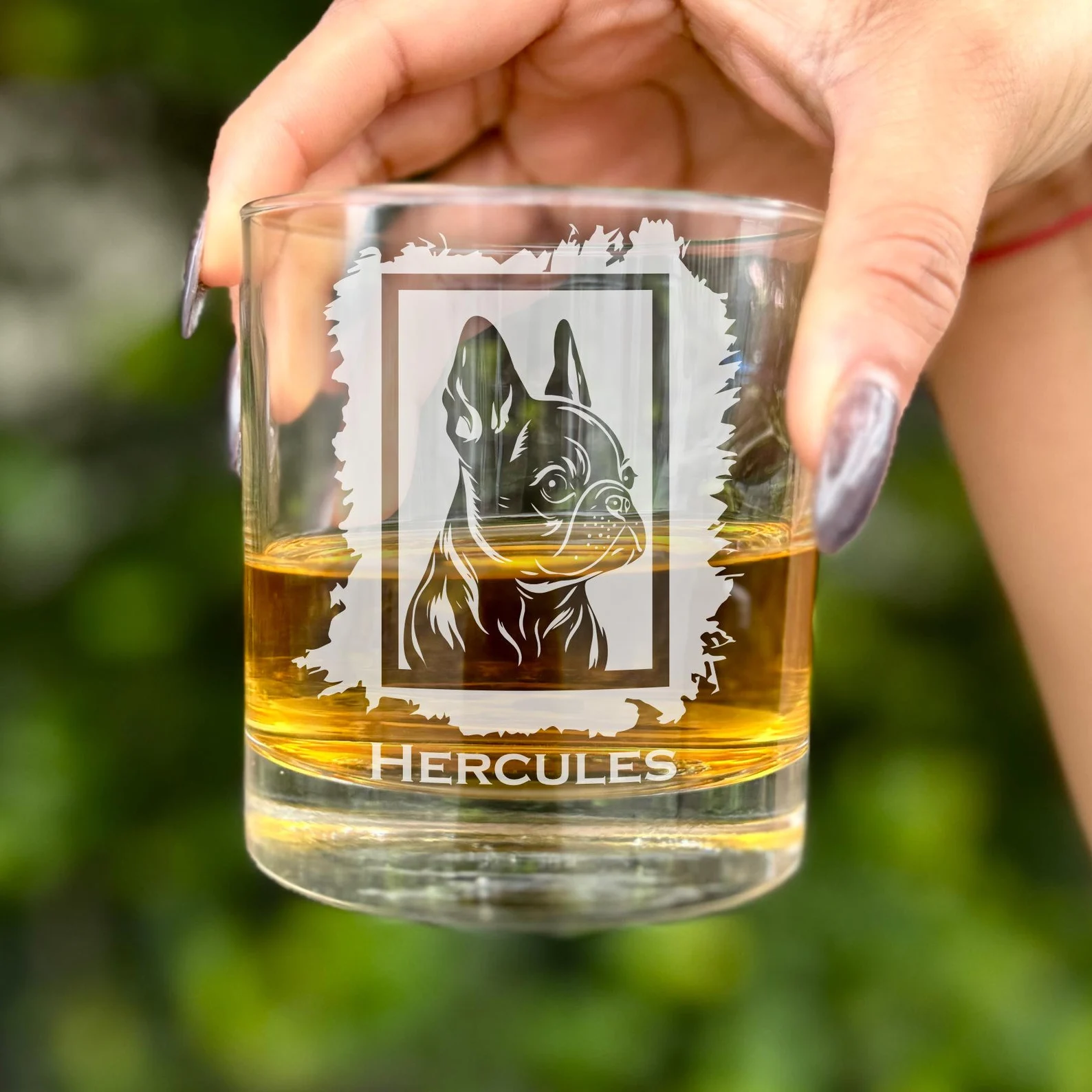 Personalized French Bulldog Engraved Whiskey, Beer, or Wine Glass | Custom Dog Memorial Gift | Dog Mom & Dad Gift | Pet Lover Keepsake