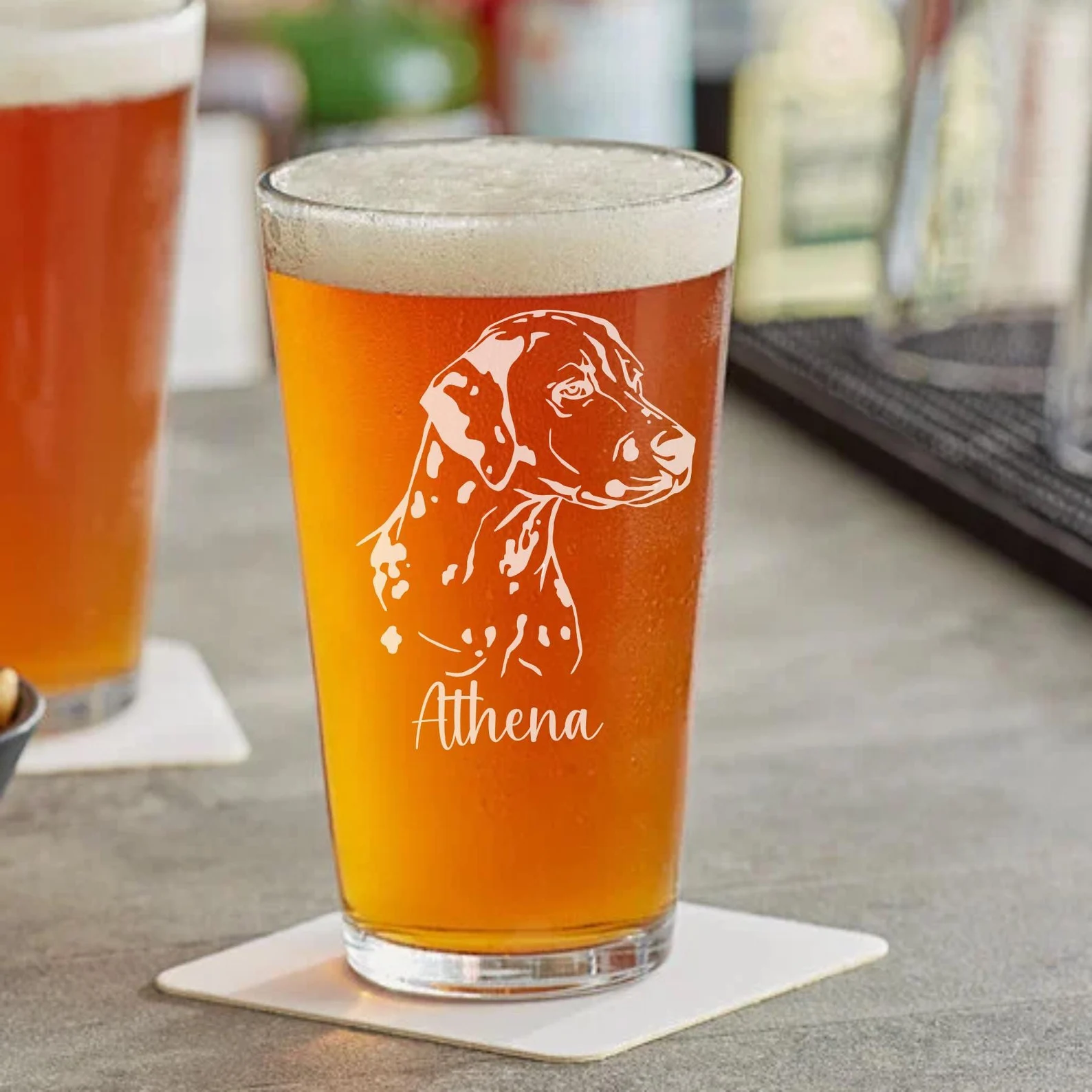 Personalized Dalmatian Dog Engraved Glass – Custom Whiskey, Wine, or Beer Glass | Pet Memorial, Dog Mom & Dad Gift, Perfect for Dog Lovers
