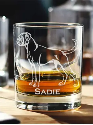 Personalized Boxer Dog Engraved Whiskey Beer Wine Glass | Custom Dog Lover Gift | Dog Memorial Glass | Gift for Him or Her | Boxer Dog Mom