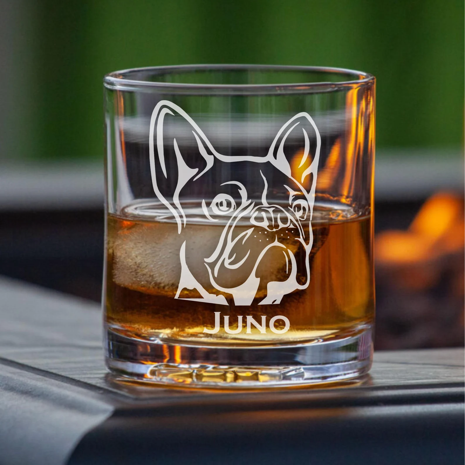 Personalized French Bulldog Engraved Glass Whiskey, Beer, or Wine Glass | Custom Dog Memorial Gift | Dog Mom & Dad Gift | Pet Lover Keepsake