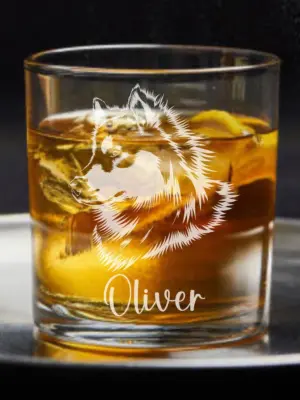 Personalized Husky Engraved Whiskey, Wine, Beer Glass, Custom Dog Lover Gift for Husky Dog Mom Dog Dad, Memorial, Birthday, Special Occasion
