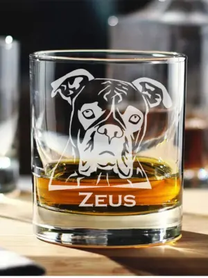 Personalized Boxer Dog Engraved Whiskey, Beer, or Wine Glass, Custom Dog Memorial Gift, Boxer Dog Mom & Dad Gift, New Pet Gift, Dog Lover