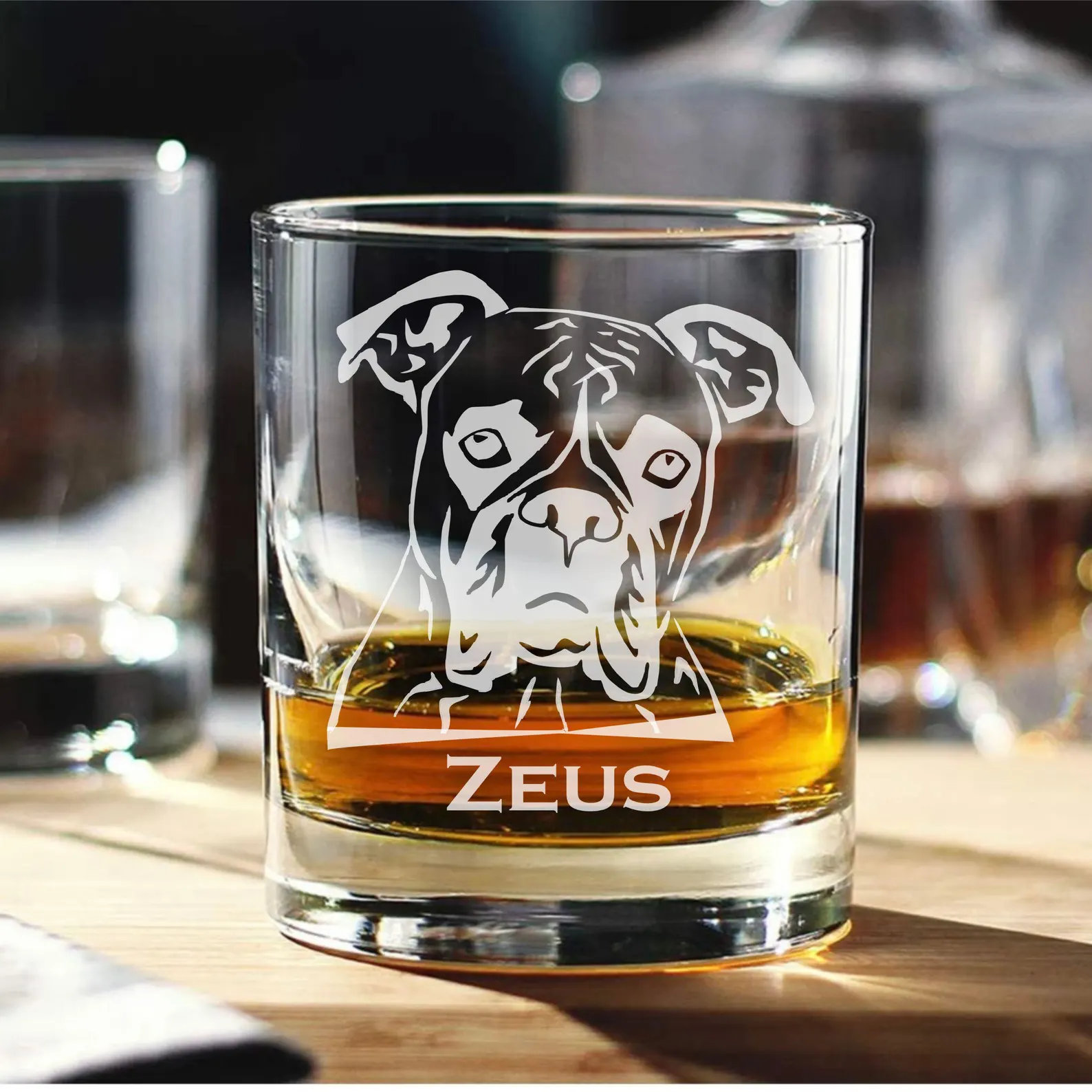 Personalized Boxer Dog Engraved Whiskey, Beer, or Wine Glass, Custom Dog Memorial Gift, Boxer Dog Mom & Dad Gift, New Pet Gift, Dog Lover