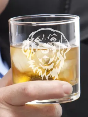 Personalized Golden Retriever Engraved Glass - Dog Lover Gift, Whiskey, Wine, Beer Glass, Custom Dog Memorial, Dog Mom & Dog Dad Gift