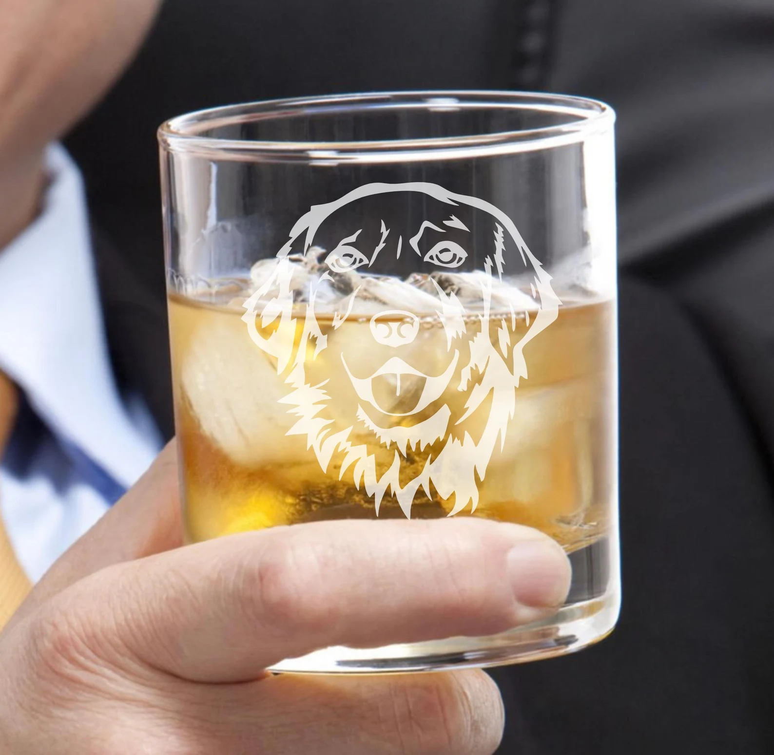 Personalized Golden Retriever Engraved Glass – Dog Lover Gift, Whiskey, Wine, Beer Glass, Custom Dog Memorial, Dog Mom & Dog Dad Gift