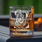 Personalized Bullmastiff Dog Glass - Engraved Whiskey, Wine, Beer Glass | Custom Dog Memorial Gift for Dog Mom & Dog Dad