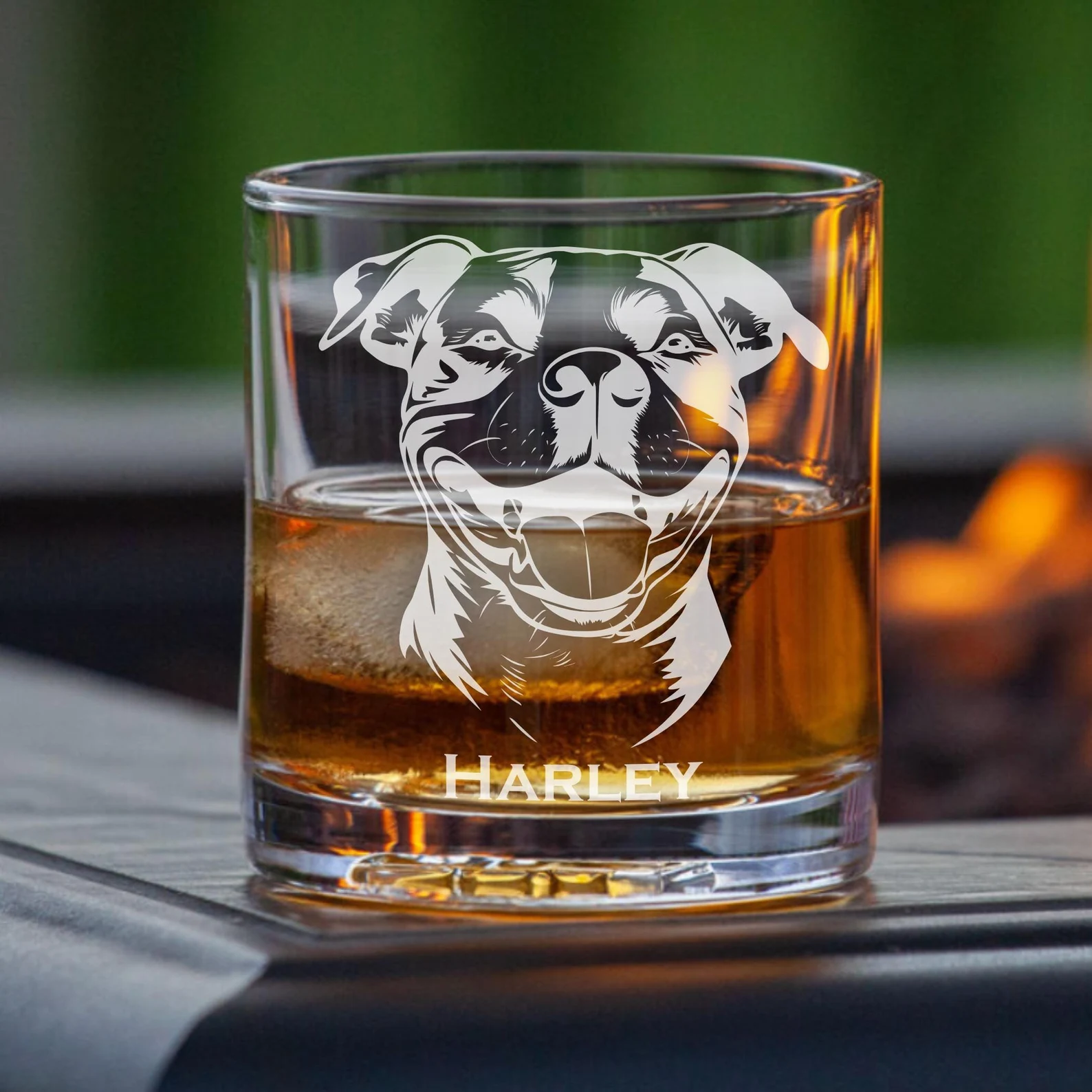 American Pitbull Personalized Engraved Glass – Custom Whiskey, Wine, or Beer Glass- Dog Lover Gift, Pet Memorial, Animal Lover, Dog Mom Gift