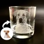 Custom Pet Engraved Glass PERSONALIZED Gift Dog Picture Etched Cat Photo Gift for Her Gift for Him Pet Memorial Dog Dad Custom Glass