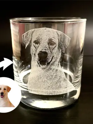 Custom Pet Engraved Glass PERSONALIZED Gift Dog Picture Etched Cat Photo Gift for Her Gift for Him Pet Memorial Dog Dad Custom Glass