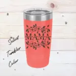 Floral Gift for Mama Engraved 20 oz Tumbler Mother's Day Gift Custom Flower Tumbler Personalized with Names Gift for Mother from Family