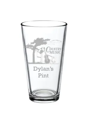 Personalized Country Music Engraved Whiskey, Wine, Beer Glass – Guitar & Boots Design – Cowboy Gift for Him or Her, Country Music Lover Gift
