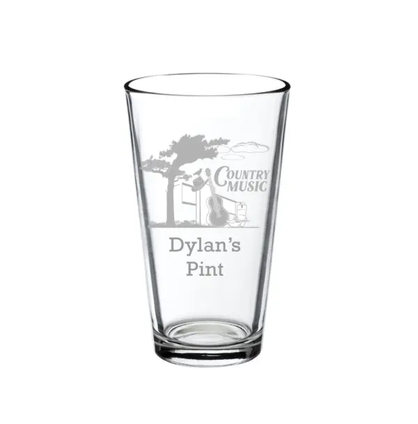 Personalized Country Music Engraved Whiskey, Wine, Beer Glass – Guitar & Boots Design – Cowboy Gift for Him or Her, Country Music Lover Gift