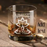 Custom Yoga Whiskey Glass Engraved Namaste Yoga Gift for Her, Meditation Rocks Glass Tree of Life Yoga Life Personalized Gift for Yoga Lover