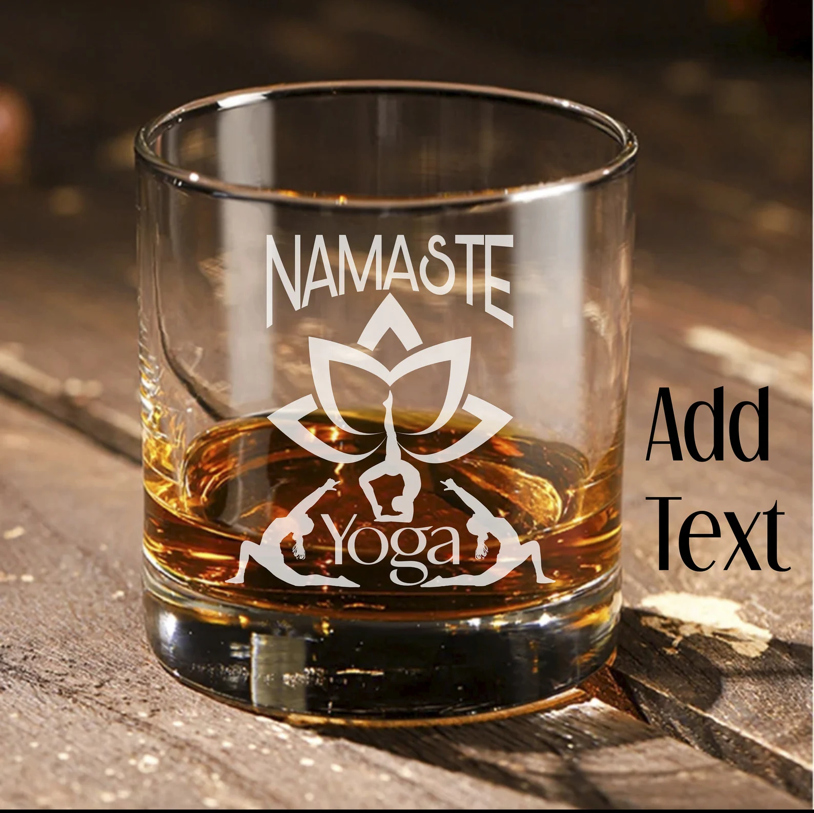 Custom Yoga Whiskey Glass Engraved Namaste Yoga Gift for Her, Meditation Rocks Glass Tree of Life Yoga Life Personalized Gift for Yoga Lover