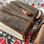 Custom Rustic Leather Journal Handmade Faded Personalized Notebook Custom Engraved Gift for Her Travel Journal Gift for Him Handmade Paper